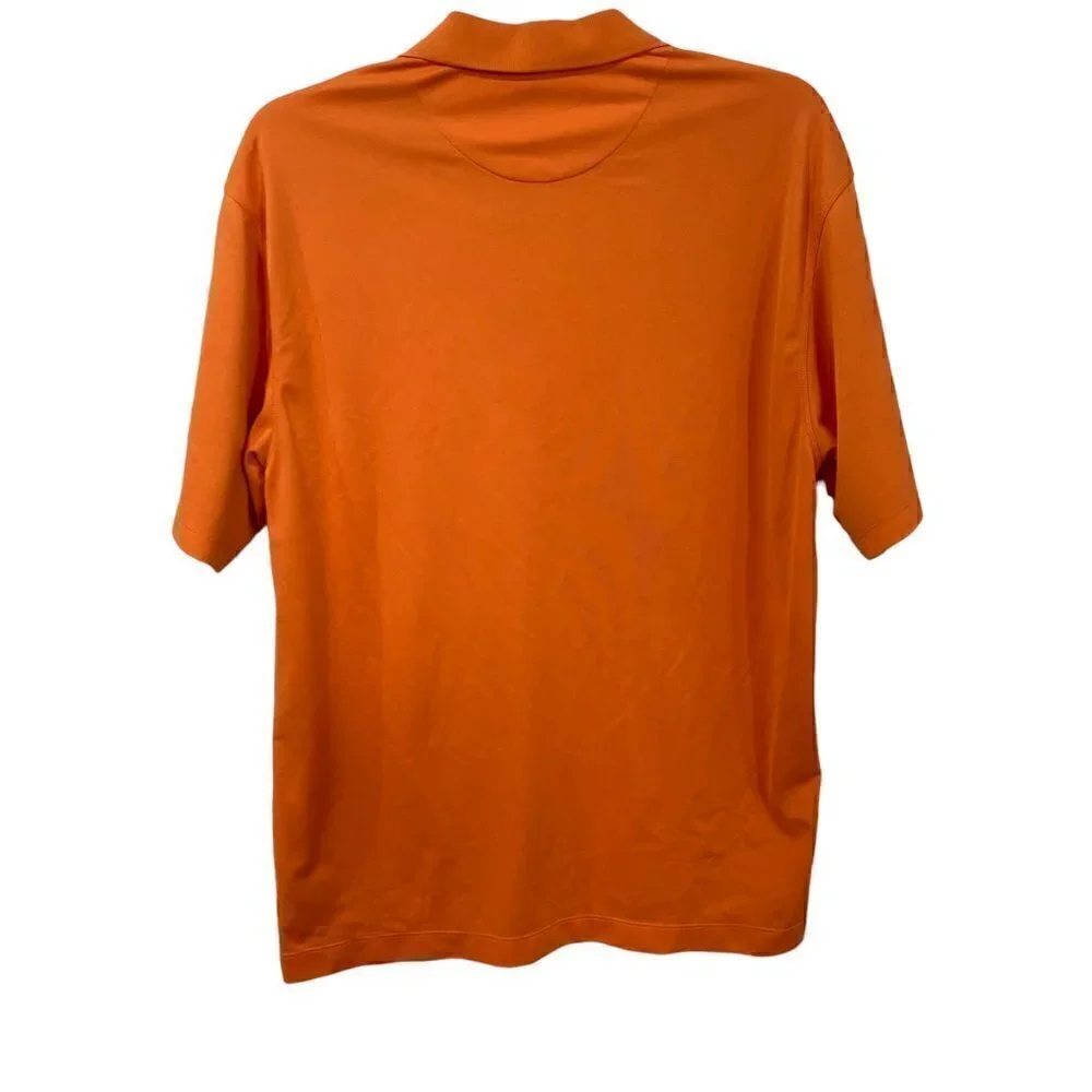 Nike Golf Mens Dri Fit Polo Shirt Orange Button Up Collar Size Large